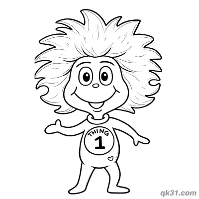 Free printable Cute Thing 1 Coloring Sheet Printable coloring page