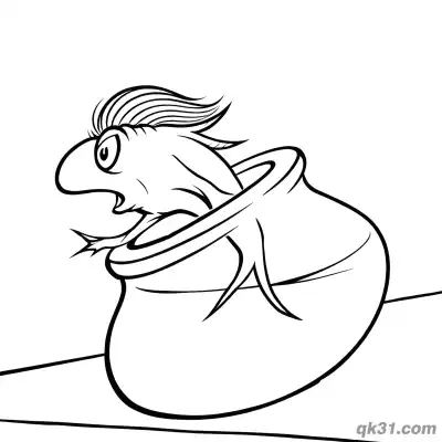 Free printable Fish in the Bowl Coloring Picture coloring page