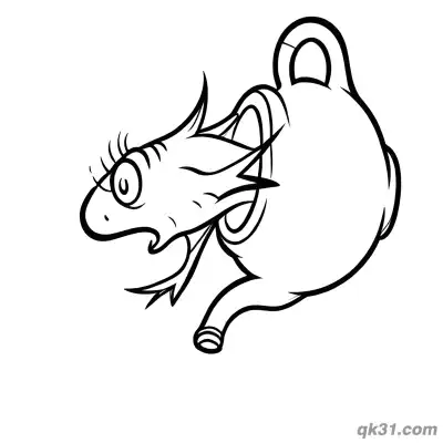 Free printable Fish in the Bowl Side View Coloring Page coloring page