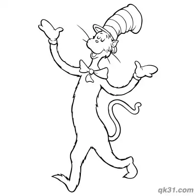 Free printable Playful The Cat in the Hat Coloring Book Page coloring page