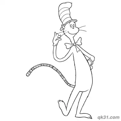Free printable Playful The Cat in the Hat Coloring Page coloring page