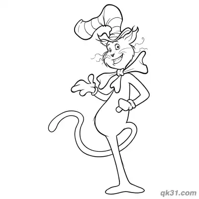 Free printable Playful The Cat in the Hat Coloring Sheet Printable coloring page