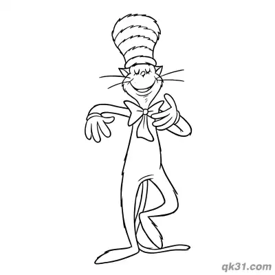 Free printable The Cat in the Hat Dancing Coloring Pages coloring page