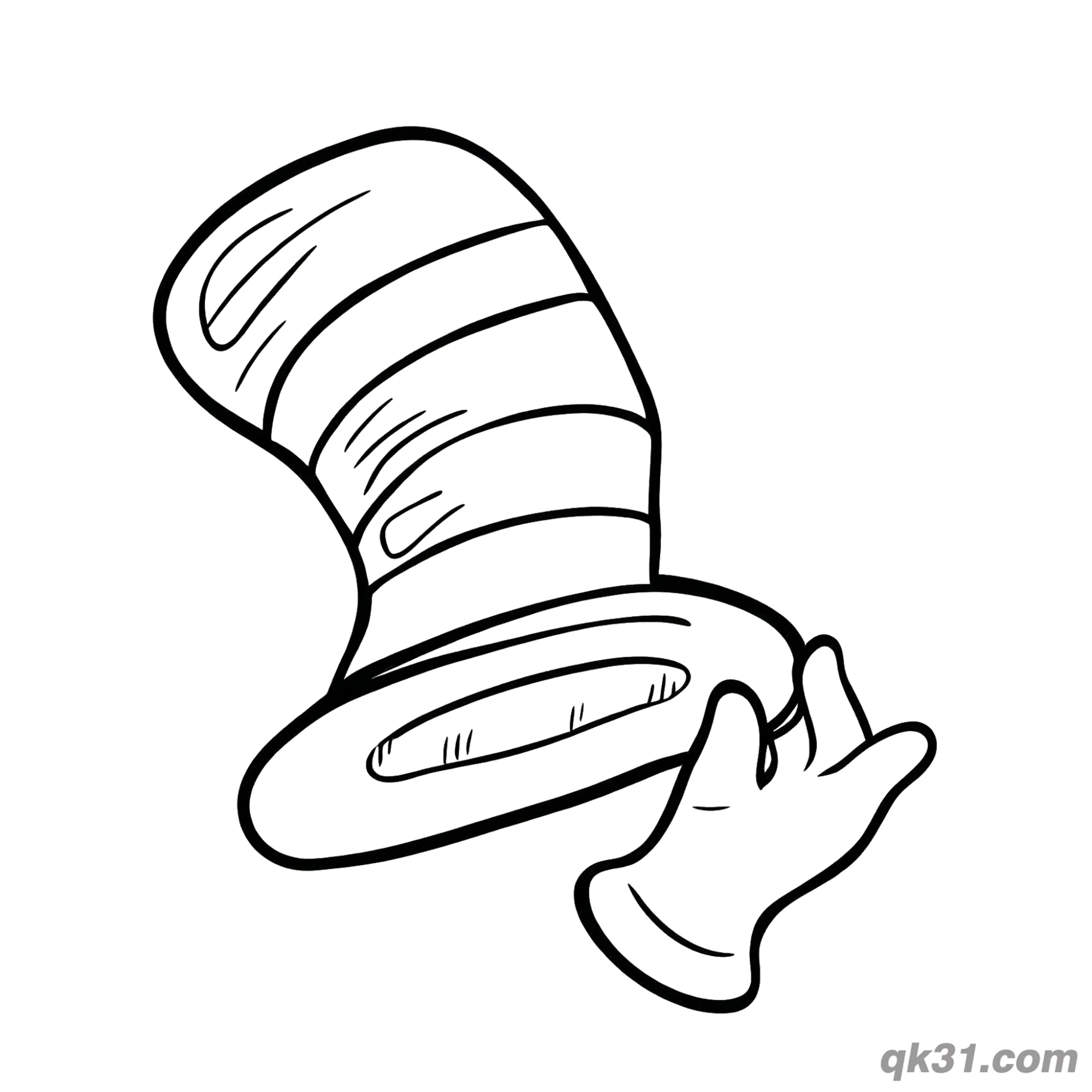 The Cat in the Hat Hat Coloring Page – Free Printable Coloring Page for Kids and Adults