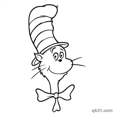 Free printable The Cat in the Hat Head Coloring Page coloring page