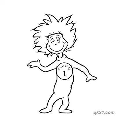 Free printable Thing 1 Single Character Coloring Page coloring page