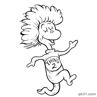 Free printable Thing 2 Coloring Sheet Printable coloring page