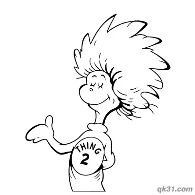 Free printable Thing 2 from The Cat in the Hat Coloring Page coloring page