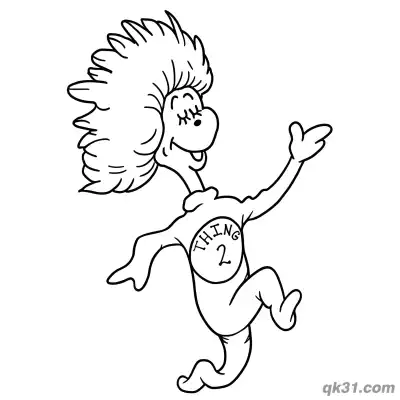 Free printable Thing 2 Jumping Coloring Page coloring page