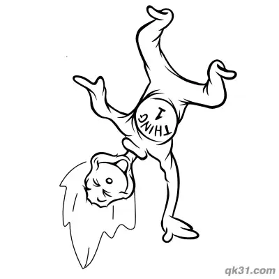 Free printable Upside Down Thing 1 Coloring Page coloring page