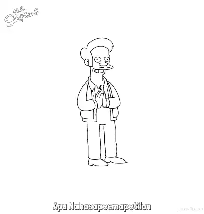 Free printable Apu Nahasapeemapetilon Coloring Page - Free Printable The Simpsons Coloring Sheets coloring page