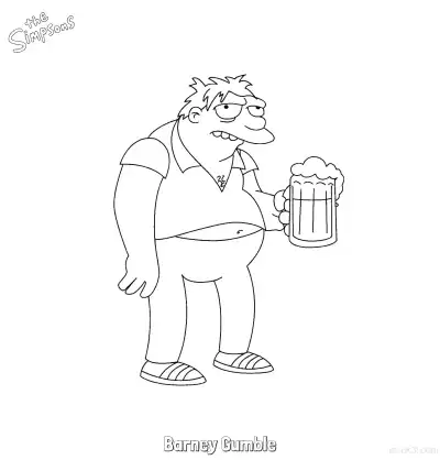 Free printable Barney Gumble Coloring Page - Free Printable The Simpsons Coloring Sheets coloring page