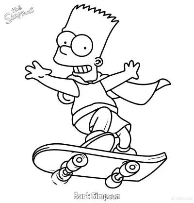 Free printable Bart Simpson 2 Coloring Page - Free Printable The Simpsons Coloring Sheets coloring page