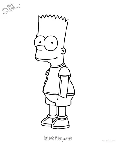 Free printable Bart Simpson 4 Coloring Page - Free Printable The Simpsons Coloring Sheets coloring page