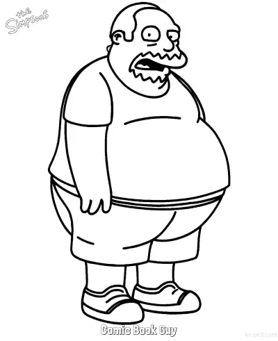 Free printable Comic Book Guy Coloring Page - Free Printable The Simpsons Coloring Sheets coloring page