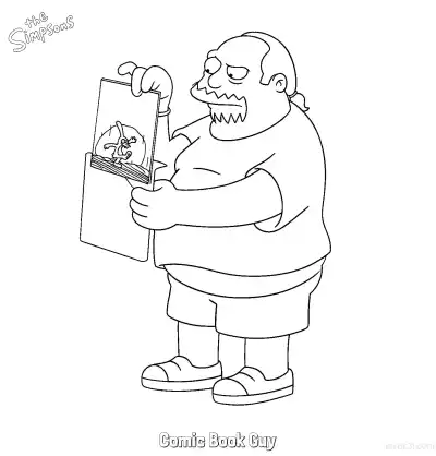 Free printable Comic Book Guy 2 Coloring Page - Free Printable The Simpsons Coloring Sheets coloring page