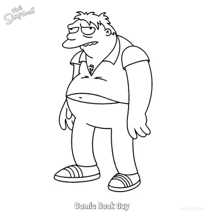 Free printable Comic Book Guy 3 Coloring Page - Free Printable The Simpsons Coloring Sheets coloring page