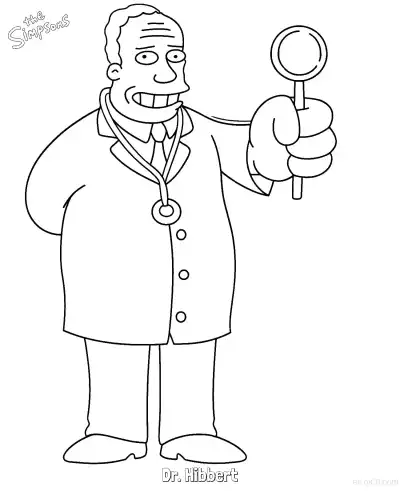 Free printable Dr. Hibbert Coloring Page - Free Printable The Simpsons Coloring Sheets coloring page