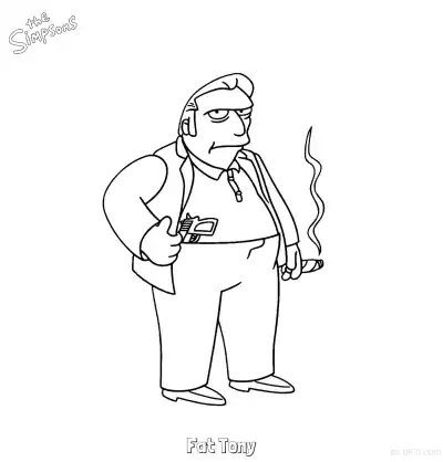 Free printable Fat Tony Coloring Page - Free Printable The Simpsons Coloring Sheets coloring page