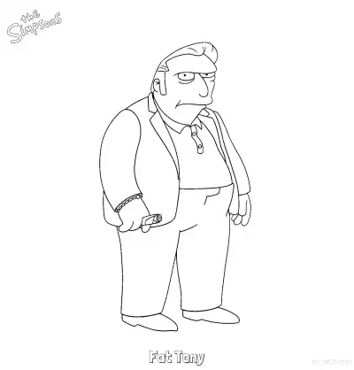 Free printable Fat Tony 2 Coloring Page - Free Printable The Simpsons Coloring Sheets coloring page