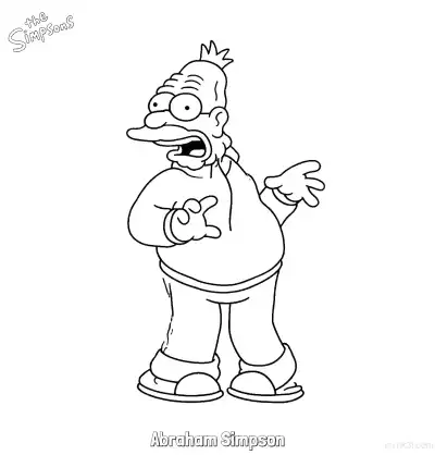Free printable Abraham Simpson Coloring Page - Free Printable The Simpsons Coloring Sheets coloring page