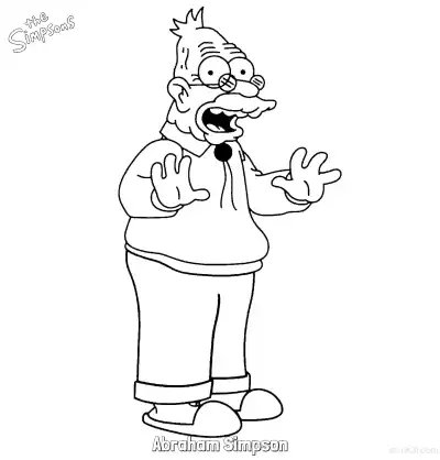 Free printable Abraham Simpson 3 Coloring Page - Free Printable The Simpsons Coloring Sheets coloring page