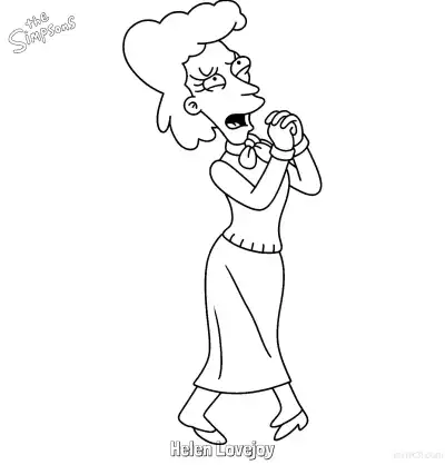 Free printable Helen Lovejoy Coloring Page - Free Printable The Simpsons Coloring Sheets coloring page