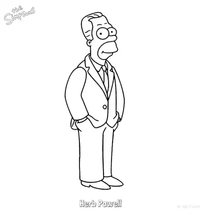 Free printable Herb Powell Coloring Page - Free Printable The Simpsons Coloring Sheets coloring page