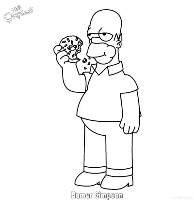 Free printable Homer Simpson 4 Coloring Page - Free Printable The Simpsons Coloring Sheets coloring page