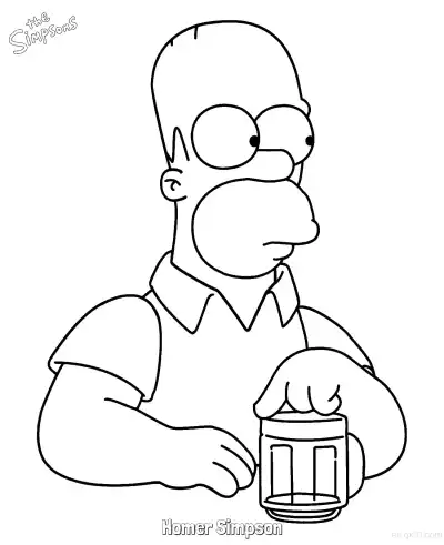 Free printable Homer Simpson 5 Coloring Page - Free Printable The Simpsons Coloring Sheets coloring page