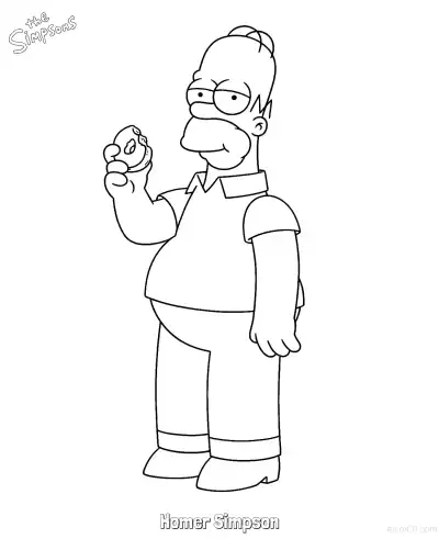 Free printable Homer Simpson 7 Coloring Page - Free Printable The Simpsons Coloring Sheets coloring page