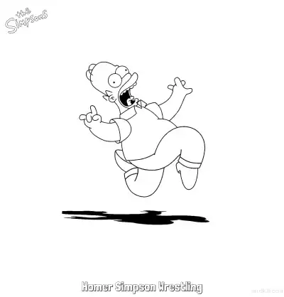 Free printable Homer Simpson Wrestling Coloring Page - Free Printable The Simpsons Coloring Sheets coloring page
