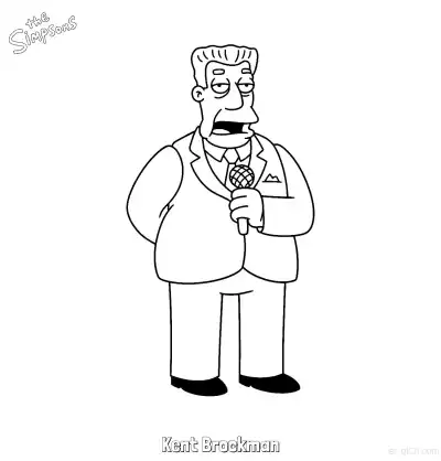 Free printable Kent Brockman Coloring Page - Free Printable The Simpsons Coloring Sheets coloring page