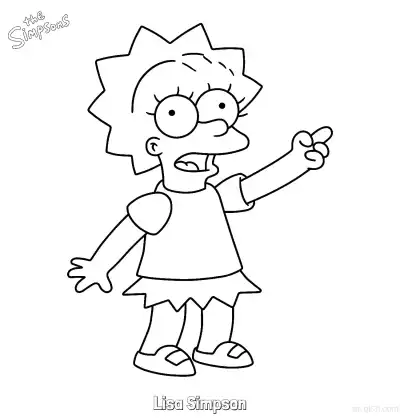 Free printable Lisa Simpson 2 Coloring Page - Free Printable The Simpsons Coloring Sheets coloring page