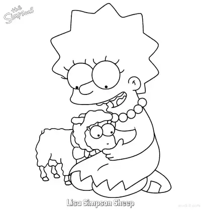Free printable Lisa Simpson Sheep Coloring Page - Free Printable The Simpsons Coloring Sheets coloring page