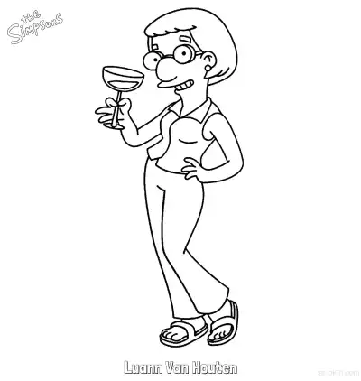 Free printable Luann Van Houten Coloring Page - Free Printable The Simpsons Coloring Sheets coloring page