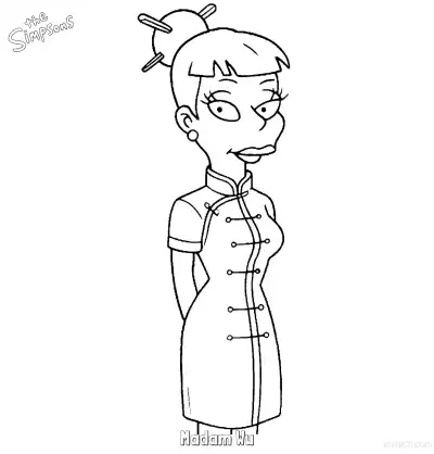 Free printable Madam Wu Coloring Page - Free Printable The Simpsons Coloring Sheets coloring page