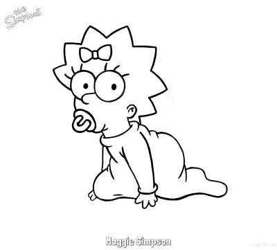 Free printable Maggie Simpson Coloring Page - Free Printable The Simpsons Coloring Sheets coloring page
