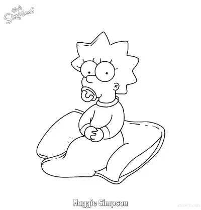 Free printable Maggie Simpson 2 Coloring Page - Free Printable The Simpsons Coloring Sheets coloring page