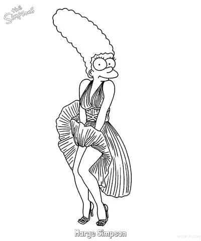 Free printable Marge Simpson 2 Coloring Page - Free Printable The Simpsons Coloring Sheets coloring page