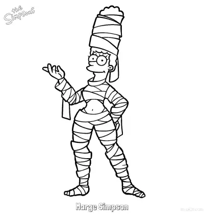 Free printable Marge Simpson 3 Coloring Page - Free Printable The Simpsons Coloring Sheets coloring page