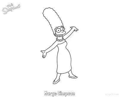 Free printable Marge Simpson 4 Coloring Page - Free Printable The Simpsons Coloring Sheets coloring page