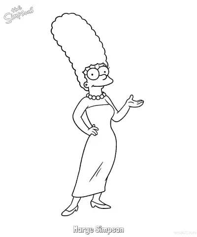 Free printable Marge Simpson 5 Coloring Page - Free Printable The Simpsons Coloring Sheets coloring page