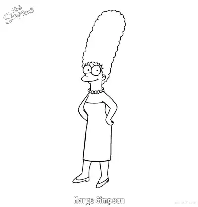 Free printable Marge Simpson 6 Coloring Page - Free Printable The Simpsons Coloring Sheets coloring page