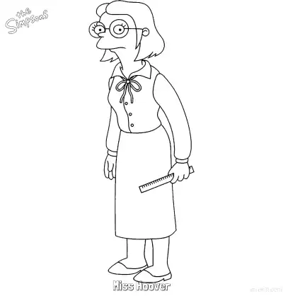 Free printable Miss Hoover Coloring Page - Free Printable The Simpsons Coloring Sheets coloring page