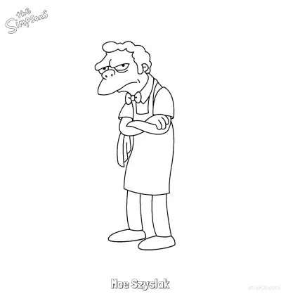 Free printable Moe Szyslak Coloring Page - Free Printable The Simpsons Coloring Sheets coloring page