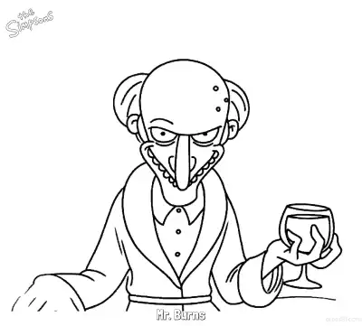 Free printable Mr. Burns 1 Coloring Page - Free Printable The Simpsons Coloring Sheets coloring page