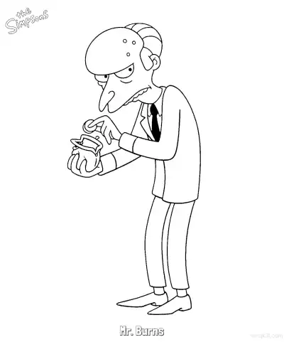 Free printable Mr. Burns 2 Coloring Page - Free Printable The Simpsons Coloring Sheets coloring page