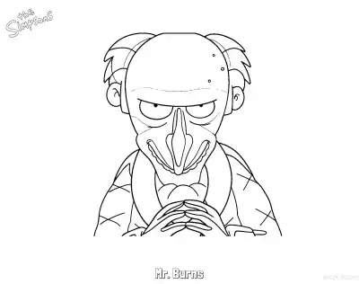 Free printable Mr. Burns 3 Coloring Page - Free Printable The Simpsons Coloring Sheets coloring page