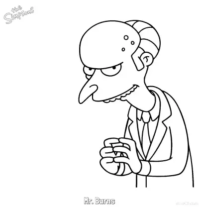 Free printable Mr. Burns 5 Coloring Page - Free Printable The Simpsons Coloring Sheets coloring page